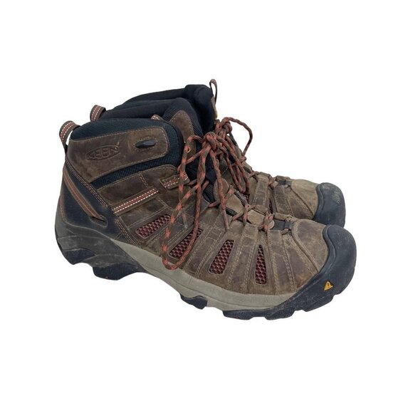 Keen Flint Mid Steel Safety Toe Leather Lace Work Boots Shoes 1007972D Mens 13 D - Picture 1 of 8
